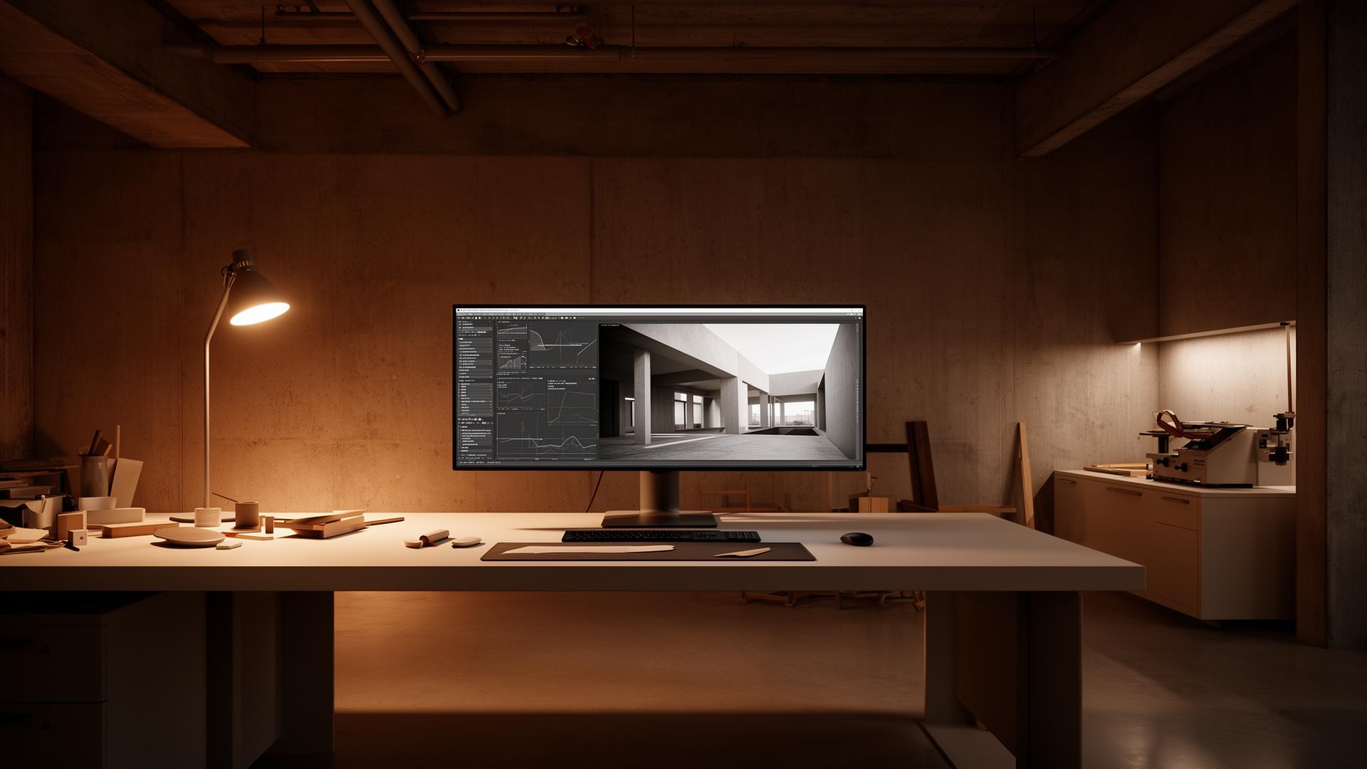 KI Manufaktur Werkstatt — Studio-Atmosphäre mit warmem Licht