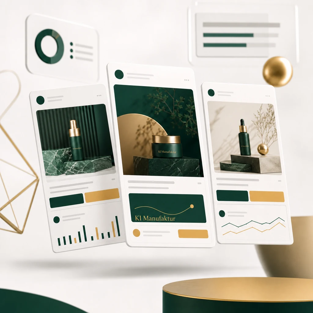 KI-generiertes Werbeanzeigen Mockup mit A/B Varianten